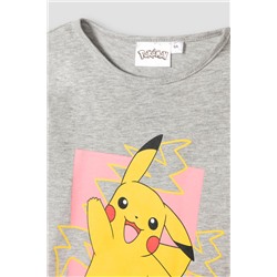 Camiseta Pikachu Pokémon Gris claro jaspeado