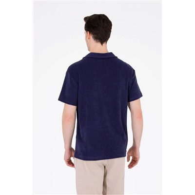 Erkek Lacivert Comfort Polo Yaka Tişört
