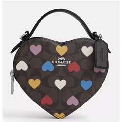 Heart Crossbody In Signature Canvas With Heart Print