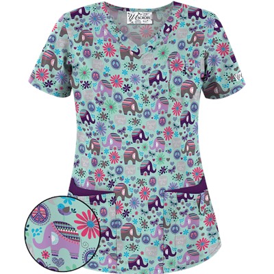 UA Beautiful Day Cool Blue Scrub Top