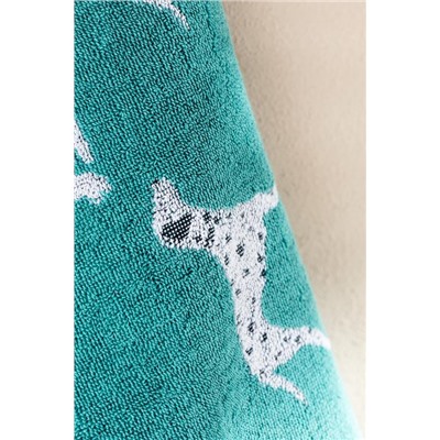 Dalmatien İpliği Boyalı Yüz Havlusu - Su Yeşili - 50x85 cm