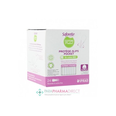 Saforelle Coton Protect Protège-Slips Pocket Flexibles & Extra Fins x24