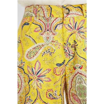 Pantalón culotte cropped paisley