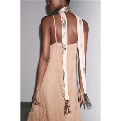 ZW COLLECTION EMBROIDERED ASYMMETRIC DRESS
