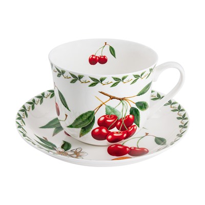 Пара чайная, 1 перс, 2 пр, 480 мл, фарфор F, белая, Вишня, Orchard Fruits, 54385