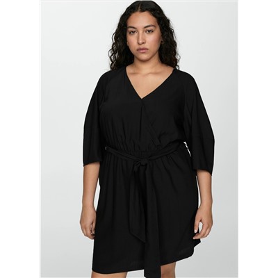 Vestido cruzado lazo