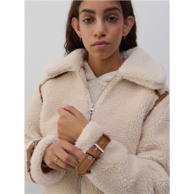 Jacke in Lammfell-Optik