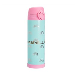 Mackenzie Aqua Silver Foil Rainbows Water Bottles