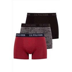 U.S. Polo Assn. Erkek Siyah - Antrasit - Bordo 3 Lü Boxer US.01.80452.INT