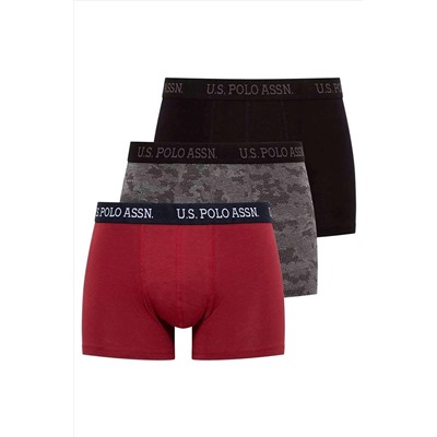 U.S. Polo Assn. Erkek Siyah - Antrasit - Bordo 3 Lü Boxer US.01.80452.INT