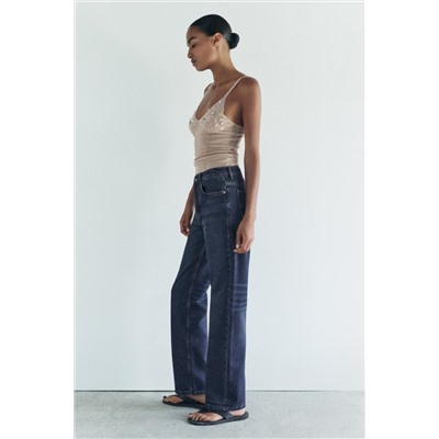 ZW COLLECTION STRAIGHT-LEG MID-RISE JEANS