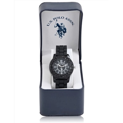 WOMEN'S BLACK EMBELLISHED ANALOG DIAL WATCH