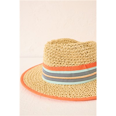 Sombrero pequeño rafia multicolor