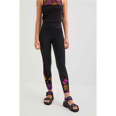 Leggings flores y transparencias