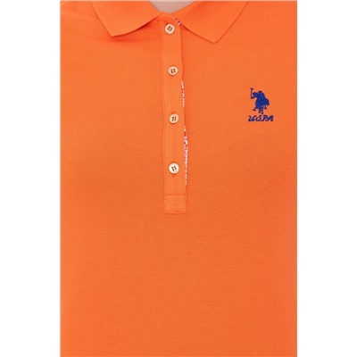 Kadın Turuncu Basic Polo Yaka Tişört