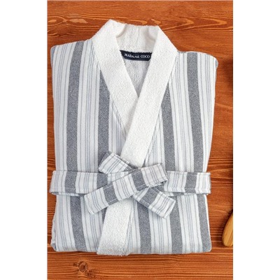 Odette Kimono Erkek %100 Pamuk Bornoz - Lacivert
