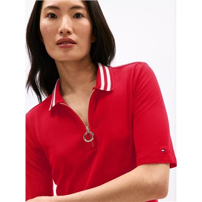 Zip Polo Midi Dress