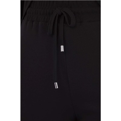 Siyah Melanj Fitted/Vücuda Oturan Fitilli Esnek Örme Alt-Üst Takım TBBAW26CP00010