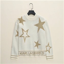 Karl Lagerfel*d 🌟коллекция 2024⚡️ трендовый теплый свитер из смеси овечий шерсти. Яркая пятиконечная звезда и буквенный жаккард выглядят очень стильно.. цена на бирке 299 💵 экспорт!
