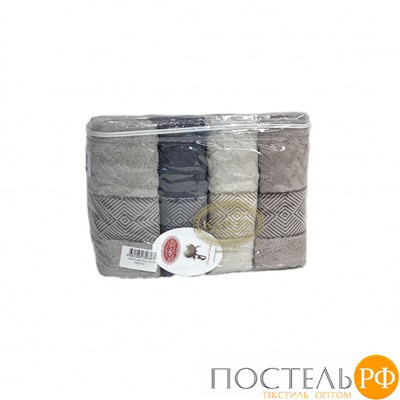 Набор полотенец Карвен "PLATOS" Cotton (penye) 70*140 4шт. махра HS 1005