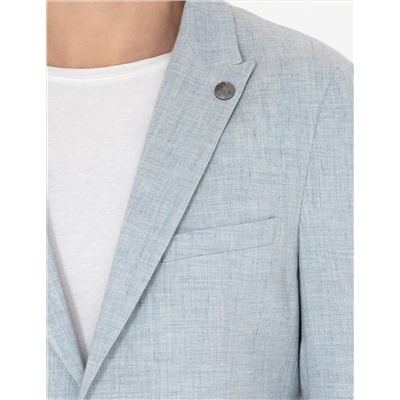 Açık Mavi Ekstra Slim Fit Keten Karışımlı Takım Elbise