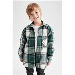 Defacto Erkek Çocuk Oversize Fit Flanel Uzun Kollu Gömlek X8124A622WN