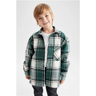 Defacto Erkek Çocuk Oversize Fit Flanel Uzun Kollu Gömlek X8124A622WN