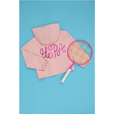 Kız Çocuk Pudra Kapüşonlu Sweatshirt
