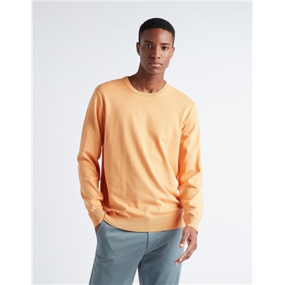 Knitted Jumper, Men, Light Orange