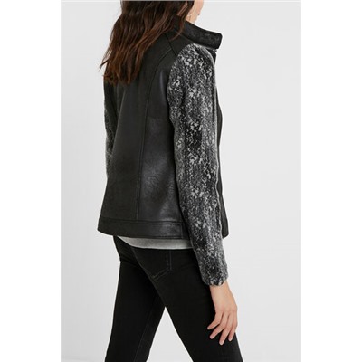 Chaqueta biker slim tartán