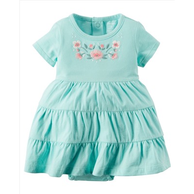 2-Piece Bodysuit Dress & Cardigan Set