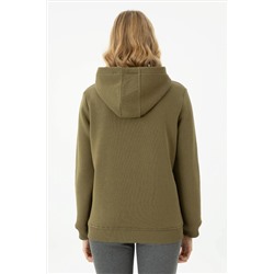 Kadın Haki Basic Sweatshirt