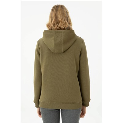 Kadın Haki Basic Sweatshirt