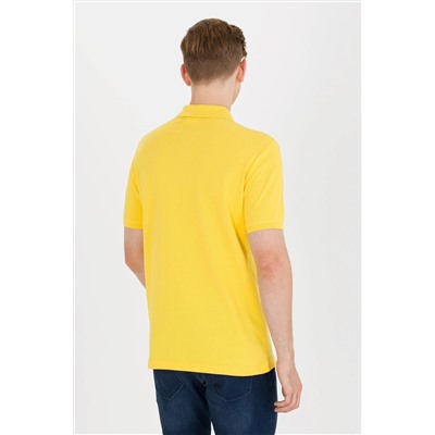 Erkek Koyu Sarı Basic Polo Yaka Tişört