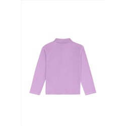 Kız Çocuk Lila Polo Yaka Basic Sweatshirt
