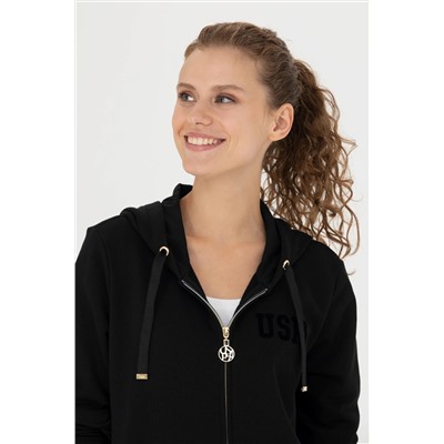 Kadın Siyah Kapüşonlu Sweatshirt