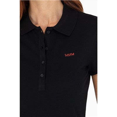 Kadın Siyah Basic Polo Yaka Tişört