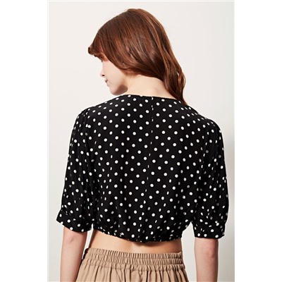 Camiseta crop Negro y blanco