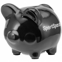 SportSpar.de "SparSau" Sparschwein aus Keramik schwarz