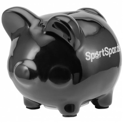 SportSpar.de "SparSau" Sparschwein aus Keramik schwarz