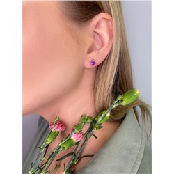 Серьги-пусеты из золочёного серебра с гт.александритом 925 пробы 2-3119з946