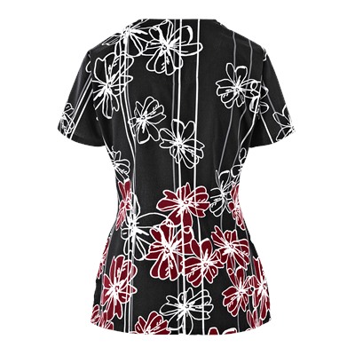 Grey's Anatomy Scrubs Signature Onyx Flower Print Top