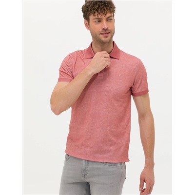 Kahverengi Slim Fit Dokulu Polo Yaka Tişört