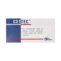 ТАБЛЕТКИ ОТ АЛЛЕРГИИ, 10МГ 10 ШТ./ CETTEC CETIRIZINE DIHYDROCHLORIDE 10X10 TABLETS