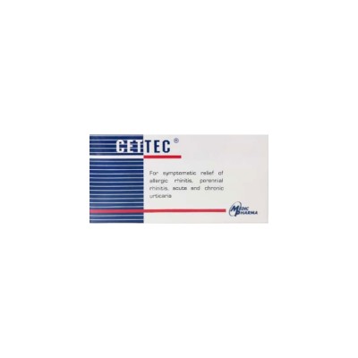 ТАБЛЕТКИ ОТ АЛЛЕРГИИ, 10МГ 10 ШТ./ CETTEC CETIRIZINE DIHYDROCHLORIDE 10X10 TABLETS