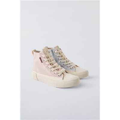 COTTON HIGH-TOP SNEAKERS