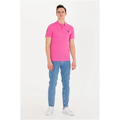 Erkek Pembe Basic Polo Yaka Tişört