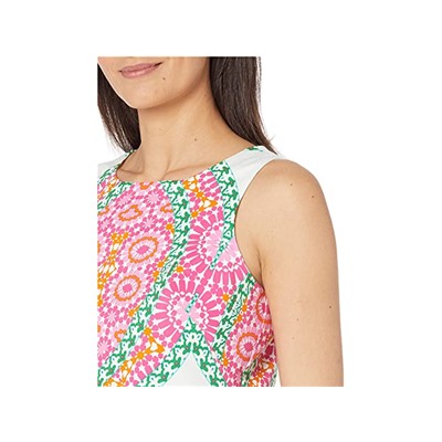 London Times Flower Tile Sleeve Sleeveless Shift