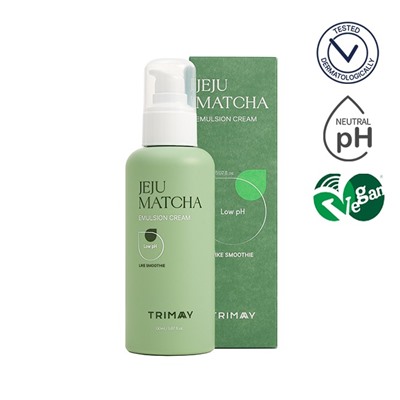 Jeju Matcha Low pH Soothing Emulsion Cream Слабокислотный успокаивающий крем-эмульсия с экстрактом зелёного чая