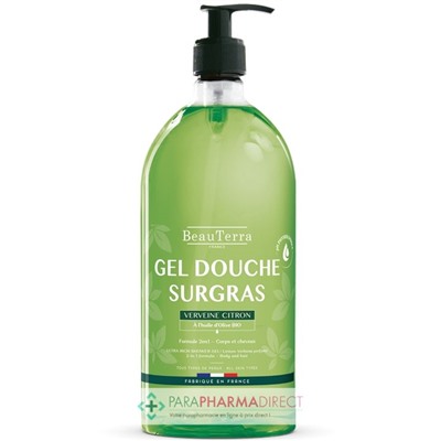BeauTerra Gel Douche Surgras - Verveine Citron 1L